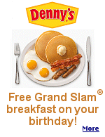 You can't beat a great Denny's Grand Slam breakfast, especially if it is free.